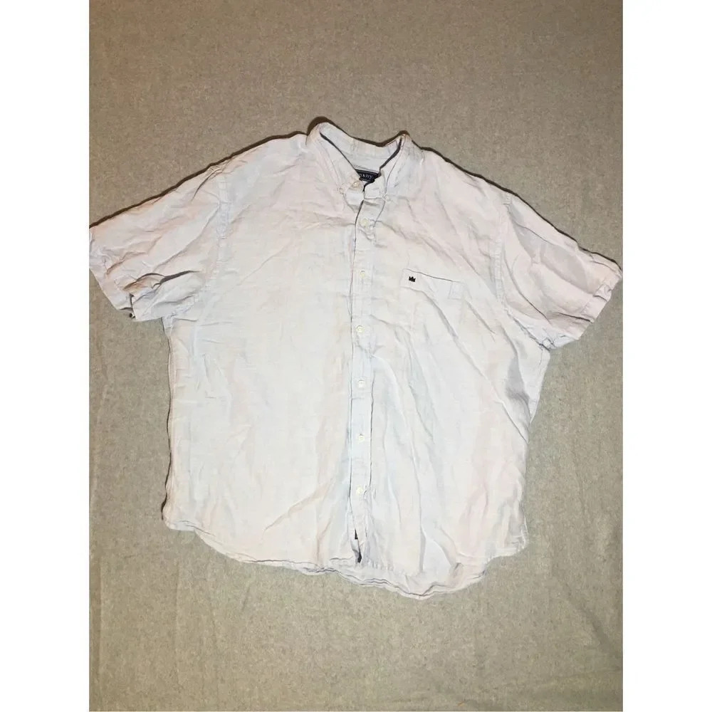 Mens Crown & Ivy Shirt Size XXL Linen Blend Sustainable Button Up Classic Fit